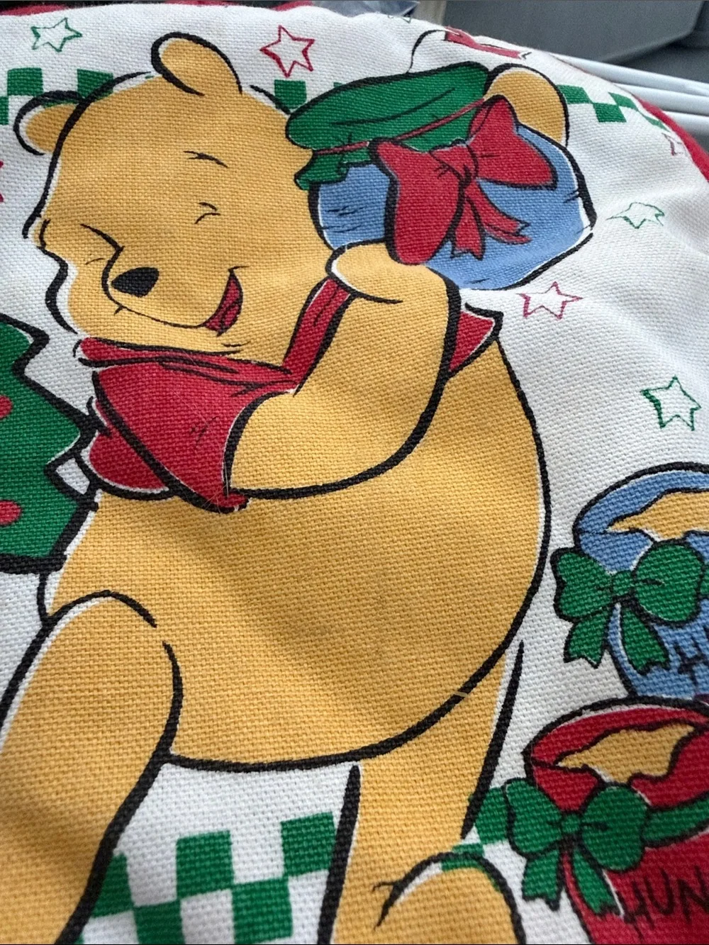 VTG 1980s Disney Winnie the Pooh Hunny Pot Christmas Kitchen Potholder